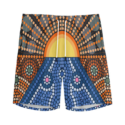 Aboriginal Indigenous Sunset Art Print Men's Sports Shorts