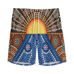 Aboriginal Indigenous Sunset Art Print Men's Sports Shorts