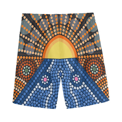 Aboriginal Indigenous Sunset Art Print Men's Sports Shorts