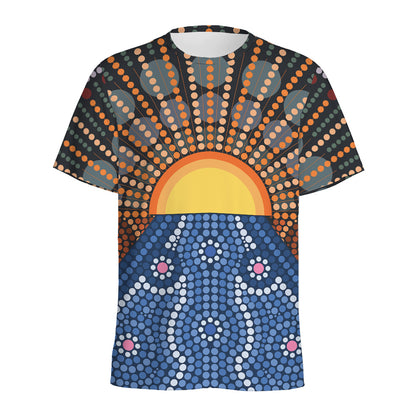 Aboriginal Indigenous Sunset Art Print Men's Sports T-Shirt