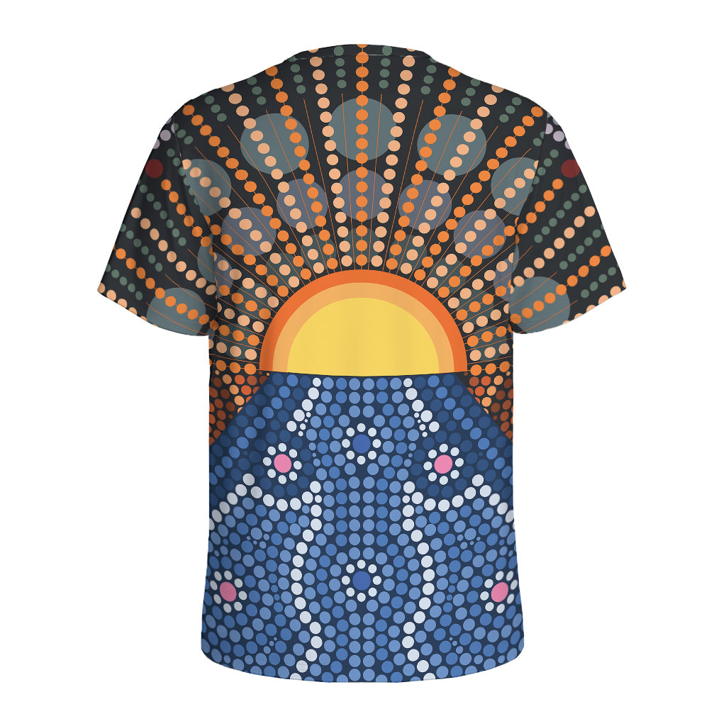 Aboriginal Indigenous Sunset Art Print Men's Sports T-Shirt