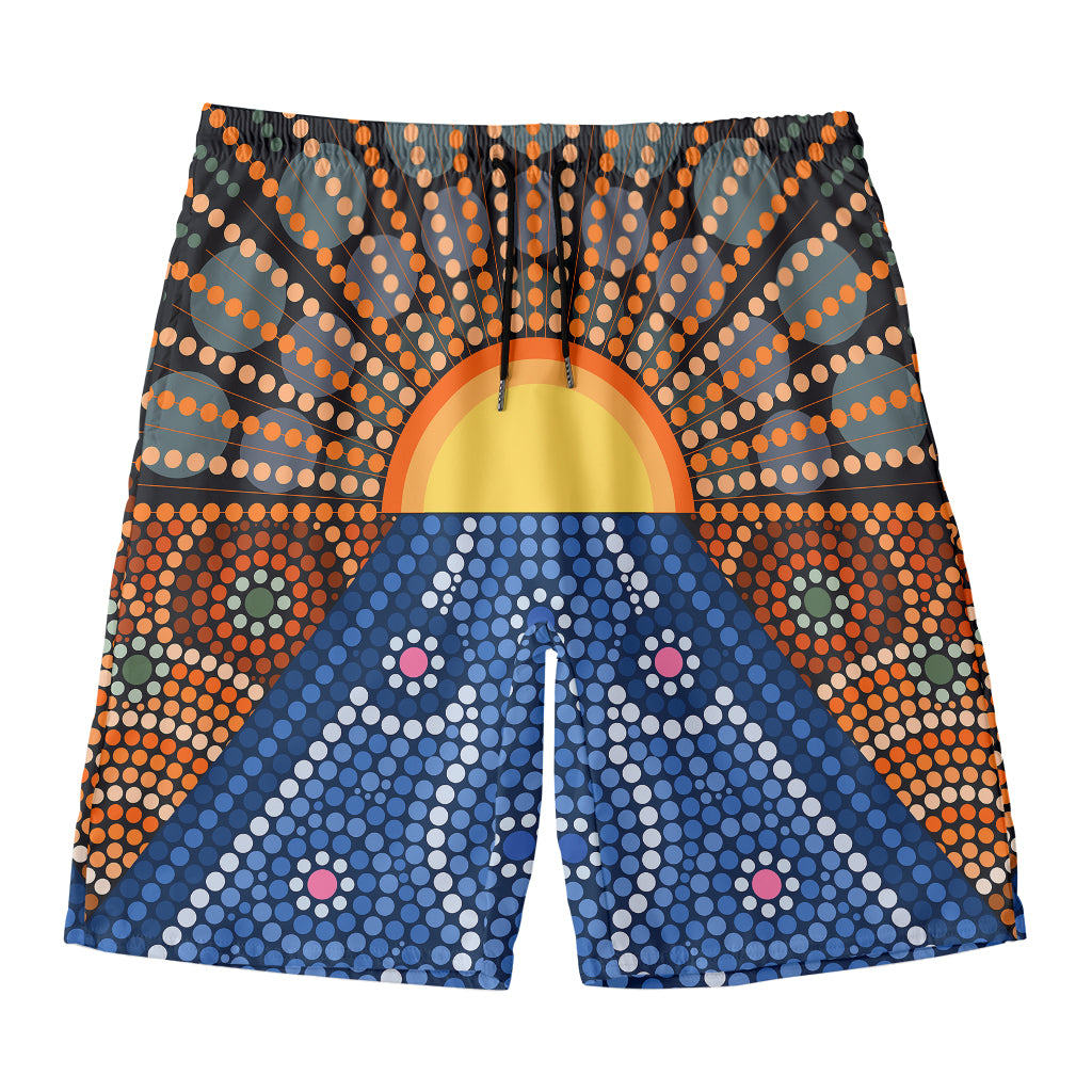 Aboriginal Indigenous Sunset Art Print Men's Swim Trunks