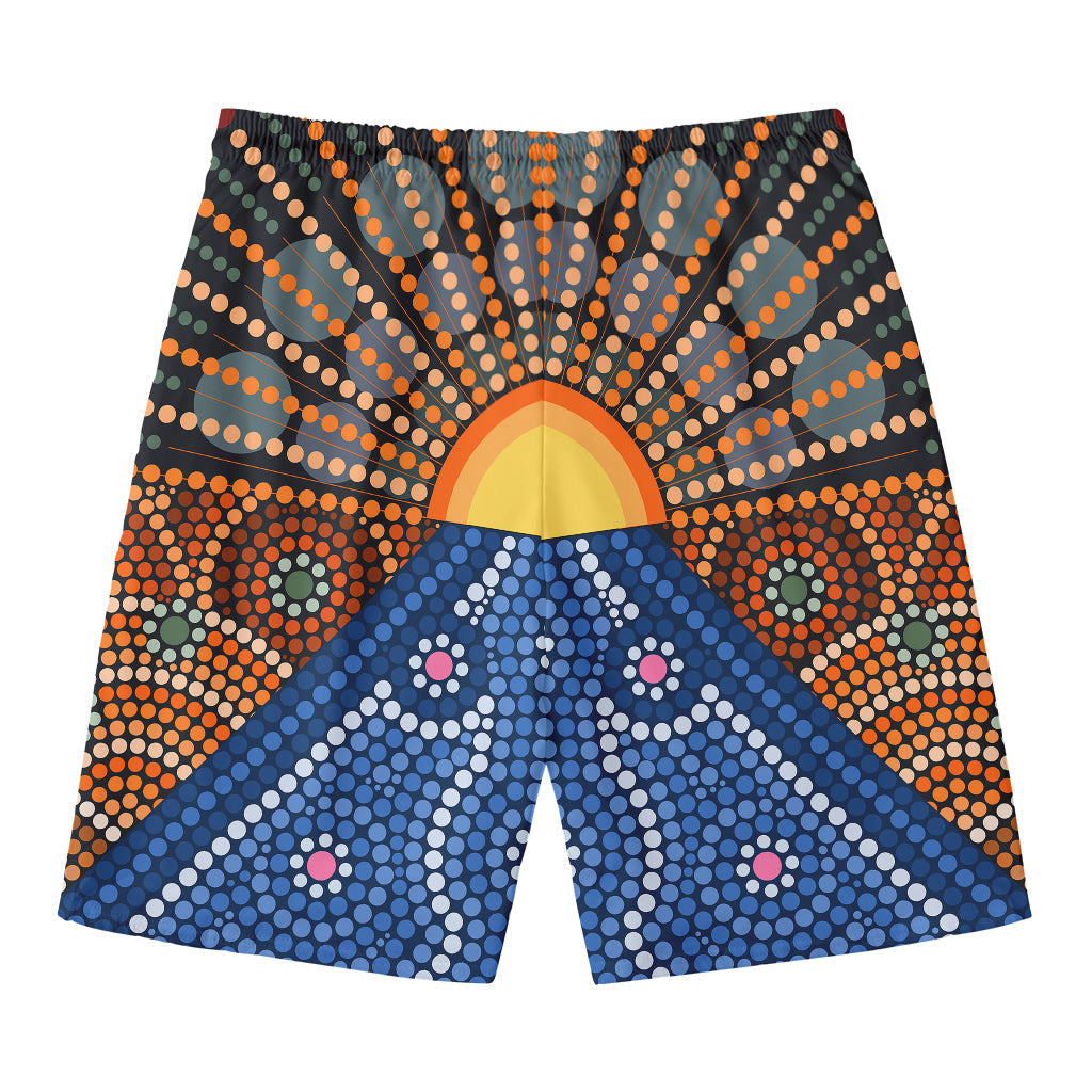 Aboriginal Indigenous Sunset Art Print Men's Swim Trunks