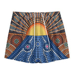 Aboriginal Indigenous Sunset Art Print Mesh Shorts