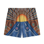 Aboriginal Indigenous Sunset Art Print Mesh Shorts