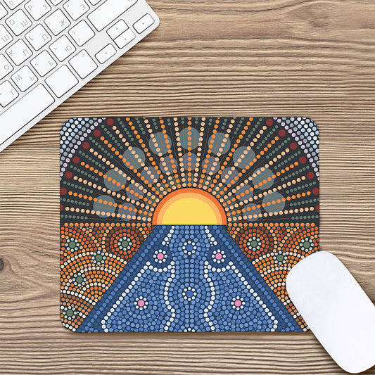 Aboriginal Indigenous Sunset Art Print Mouse Pad