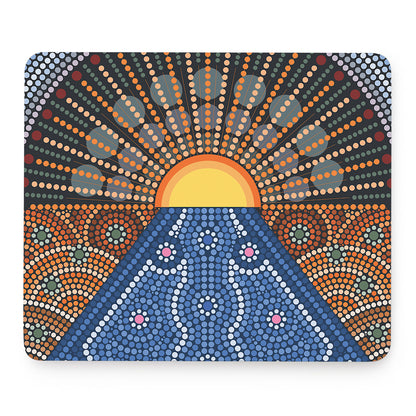 Aboriginal Indigenous Sunset Art Print Mouse Pad