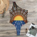 Aboriginal Indigenous Sunset Art Print One Shoulder Bodysuit