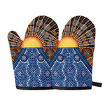 Aboriginal Indigenous Sunset Art Print Oven Mitts