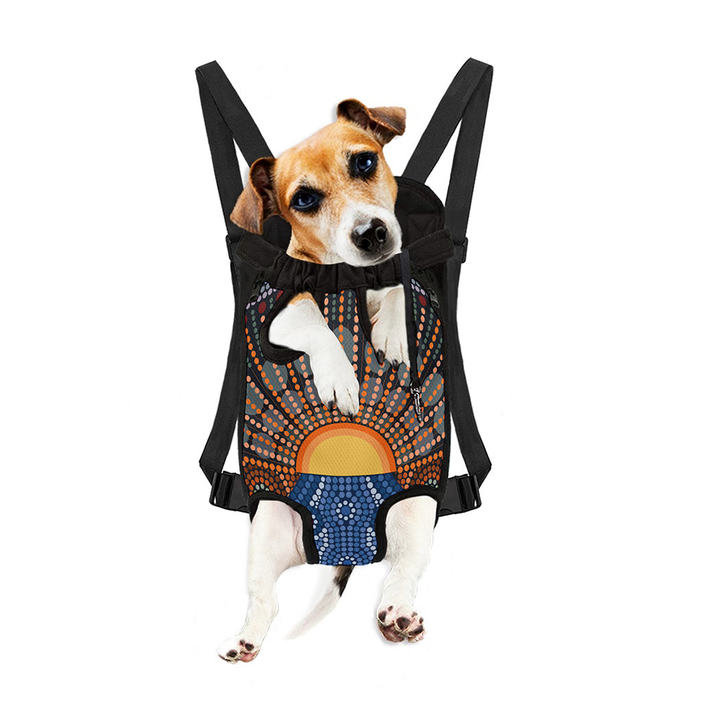 Aboriginal Indigenous Sunset Art Print Pet Carrier Backpack