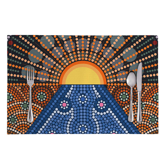 Aboriginal Indigenous Sunset Art Print Placemat