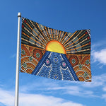 Aboriginal Indigenous Sunset Art Print Polyester Flag
