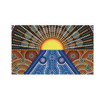 Aboriginal Indigenous Sunset Art Print Polyester Flag