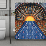 Aboriginal Indigenous Sunset Art Print Polyester Shower Curtain