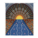 Aboriginal Indigenous Sunset Art Print Polyester Shower Curtain