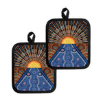 Aboriginal Indigenous Sunset Art Print Pot Holders