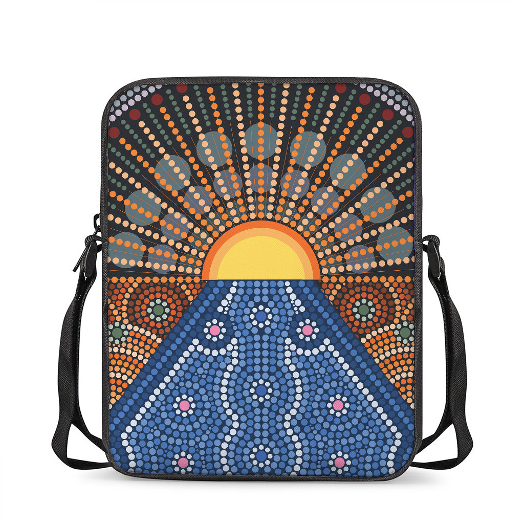 Aboriginal Indigenous Sunset Art Print Rectangular Crossbody Bag