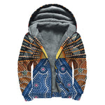 Aboriginal Indigenous Sunset Art Print Sherpa Lined Zip Up Hoodie
