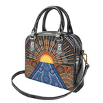 Aboriginal Indigenous Sunset Art Print Shoulder Handbag