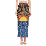 Aboriginal Indigenous Sunset Art Print Side Slit Maxi Skirt