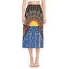 Aboriginal Indigenous Sunset Art Print Side Slit Midi Skirt