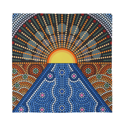Aboriginal Indigenous Sunset Art Print Silk Bandana