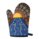 Aboriginal Indigenous Sunset Art Print Single Oven Mitt