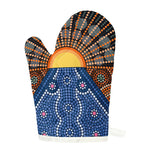 Aboriginal Indigenous Sunset Art Print Single Oven Mitt