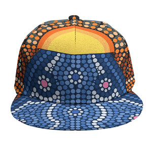 Aboriginal Indigenous Sunset Art Print Snapback Cap