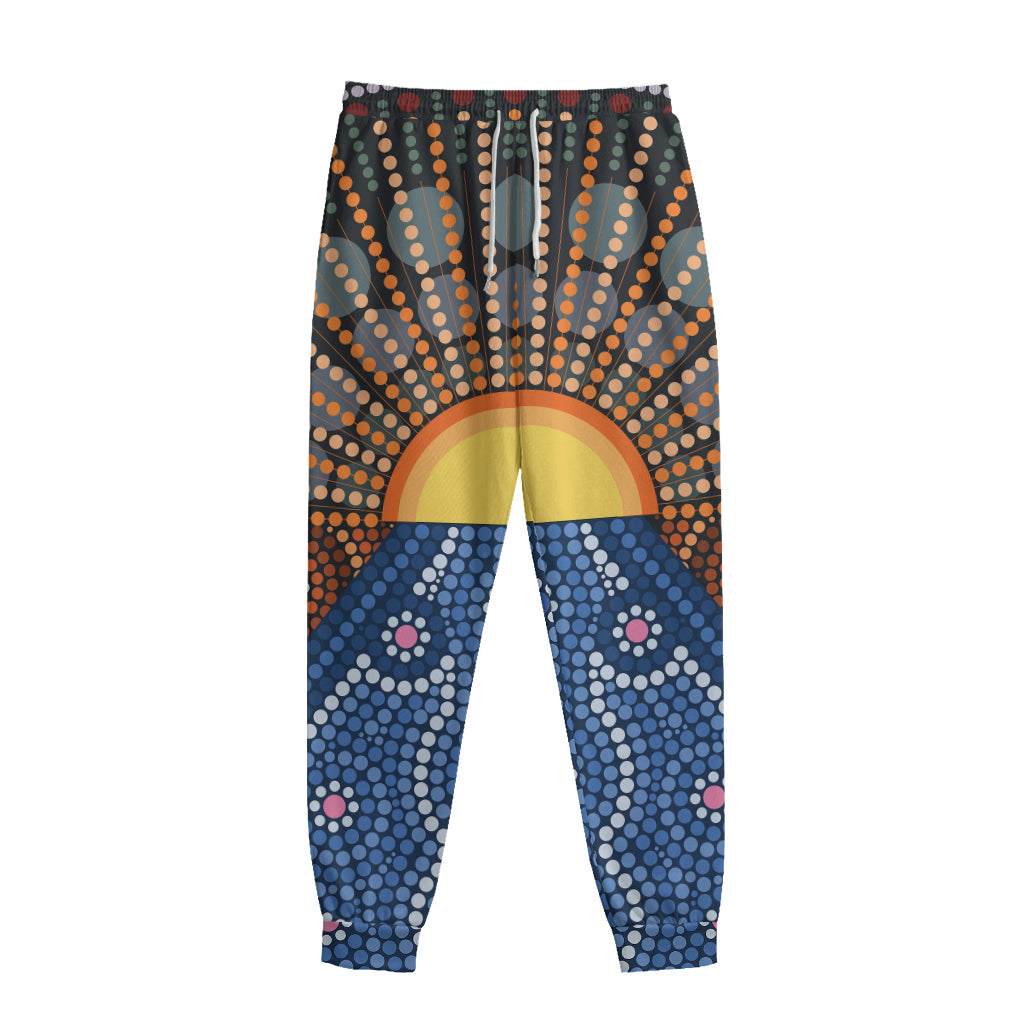 Aboriginal Indigenous Sunset Art Print Sweatpants