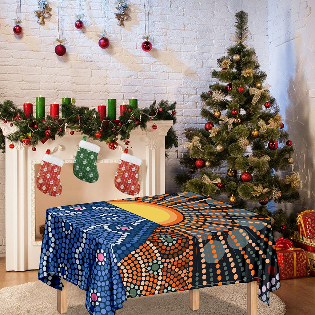 Aboriginal Indigenous Sunset Art Print Tablecloth