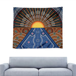 Aboriginal Indigenous Sunset Art Print Tapestry