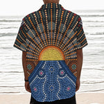 Aboriginal Indigenous Sunset Art Print Textured Short Sleeve Shirt