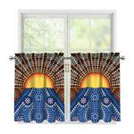 Aboriginal Indigenous Sunset Art Print Tier Curtains