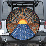 Aboriginal Indigenous Sunset Art Print Tire Cover