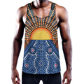 Aboriginal Indigenous Sunset Art Print Men's Workout Tank Top