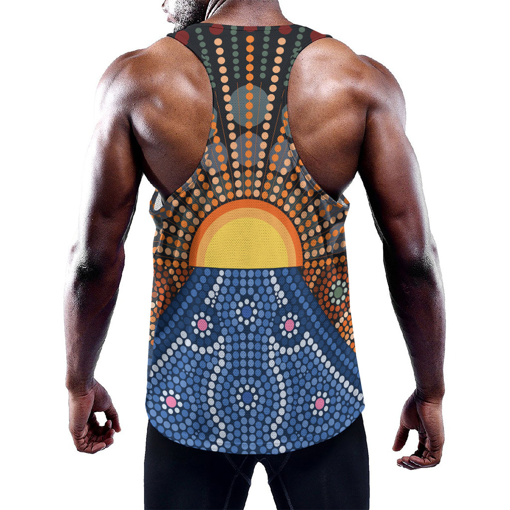 Aboriginal Indigenous Sunset Art Print Training Tank Top