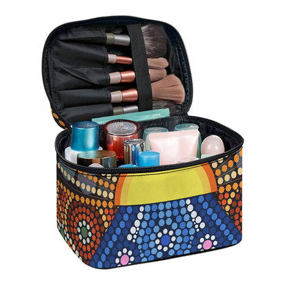 Aboriginal Indigenous Sunset Art Print Travel Makeup Bag