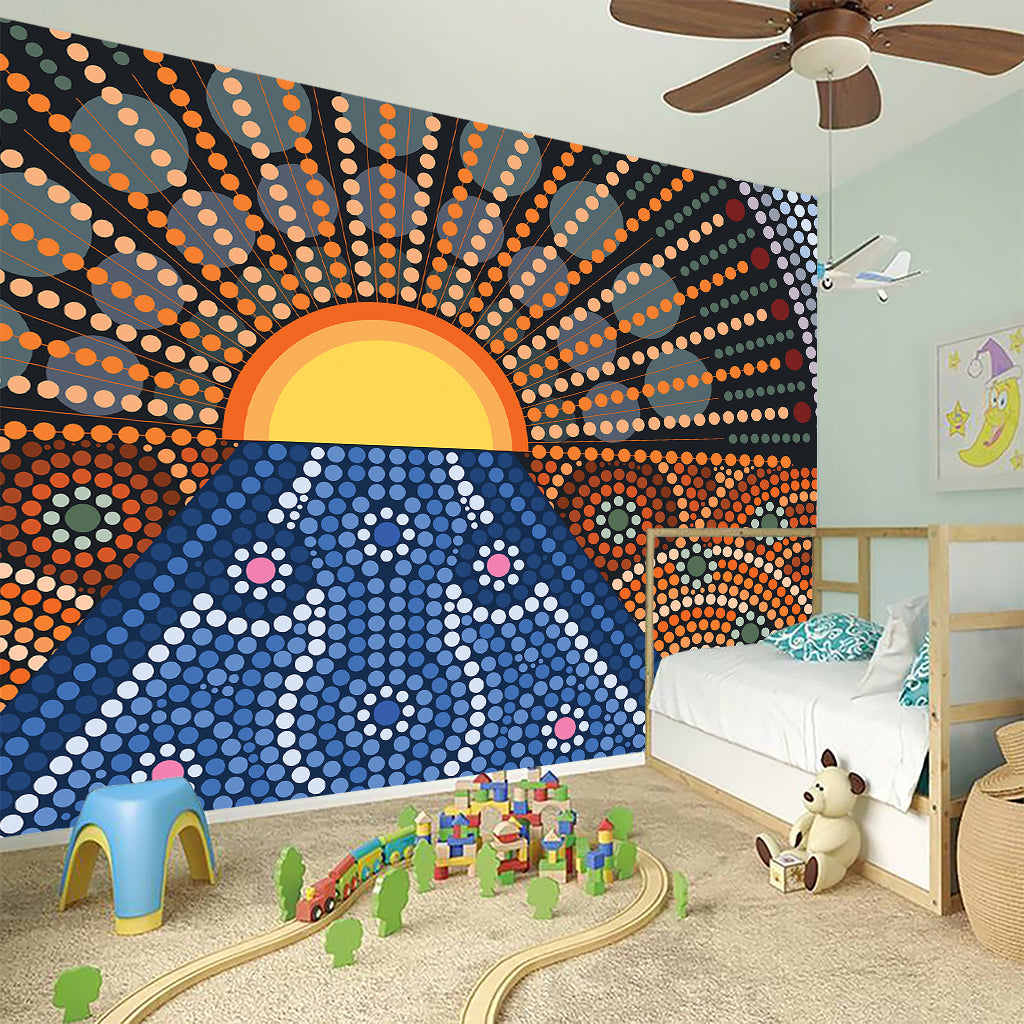 Aboriginal Indigenous Sunset Art Print Wall Sticker