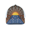 Aboriginal Indigenous Sunset Art Print White Mesh Trucker Hat