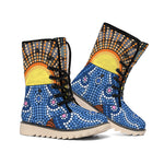 Aboriginal Indigenous Sunset Art Print Winter Boots