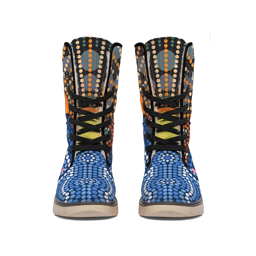 Aboriginal Indigenous Sunset Art Print Winter Boots