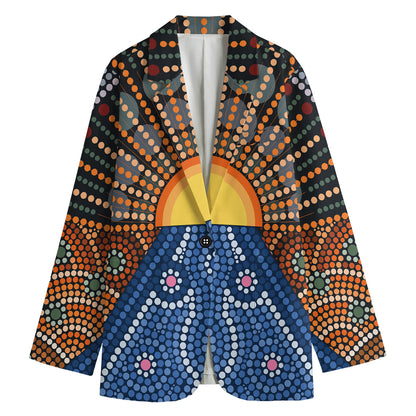 Aboriginal Indigenous Sunset Art Print Women's Blazer