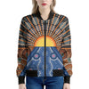Aboriginal Indigenous Sunset Art Print Women's Bomber Jacket