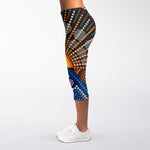 Aboriginal Indigenous Sunset Art Print Women's Capri Leggings
