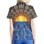 Aboriginal Indigenous Sunset Art Print Women's Polo Shirt