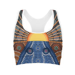 Aboriginal Indigenous Sunset Art Print Women's Sports Bra