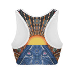 Aboriginal Indigenous Sunset Art Print Women's Sports Bra