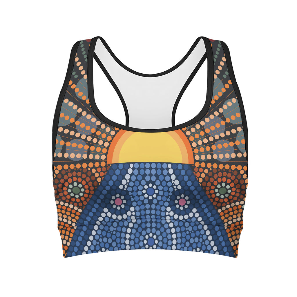 Aboriginal Indigenous Sunset Art Print Women's Sports Bra