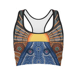 Aboriginal Indigenous Sunset Art Print Women's Sports Bra
